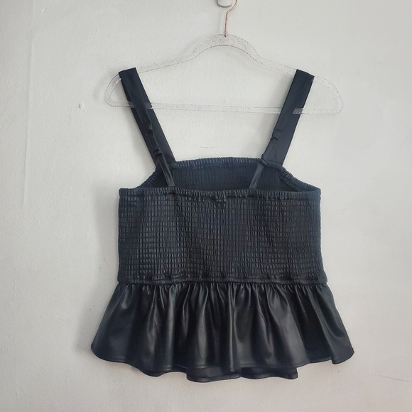 Torrid Peplum Faux Leather Smocked Top - Picture 4 of 10